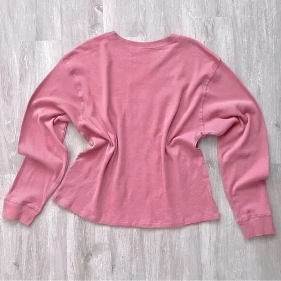 Women's 1X NWT Plus Size Care Bears Pink Waffle Knit 100% Cotton Top New - Picture 3 of 4